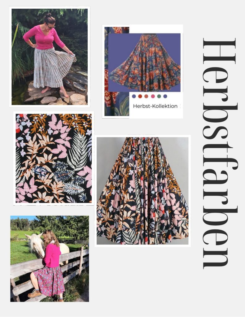 Neue Herbstfarben Pink schwarz - weite Röcke