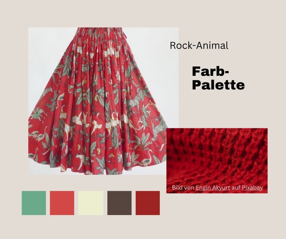 Roter Rock aus Baumwolle