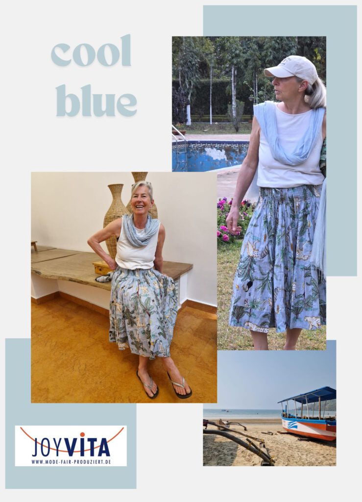 hellblaue weite Rock