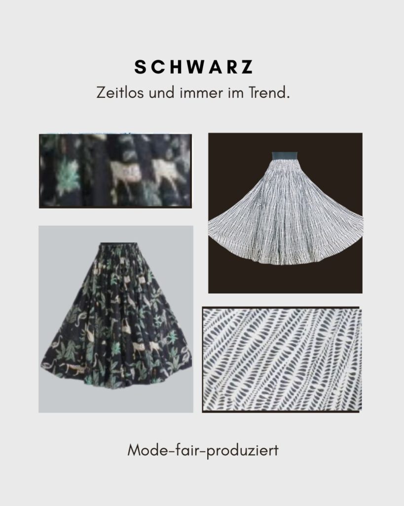 Weite Röcke in Schwarz-Weiß