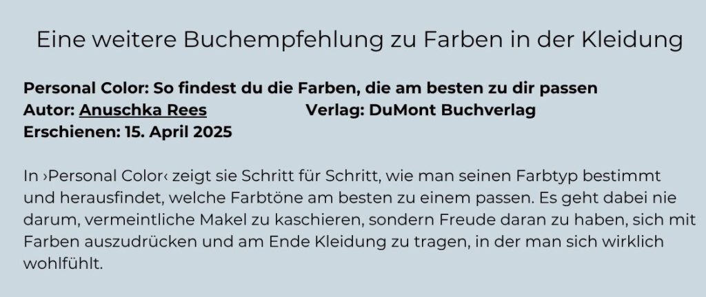Buchempfehlung Farben in der Kleidung